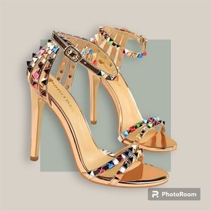 Multicolored studded heels